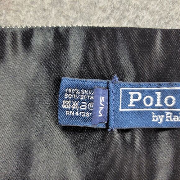 Polo Ralph Lauren Vintage Houndstooth Tuxedo Silk Cummerbund Black White S/M - Picture 8 of 9